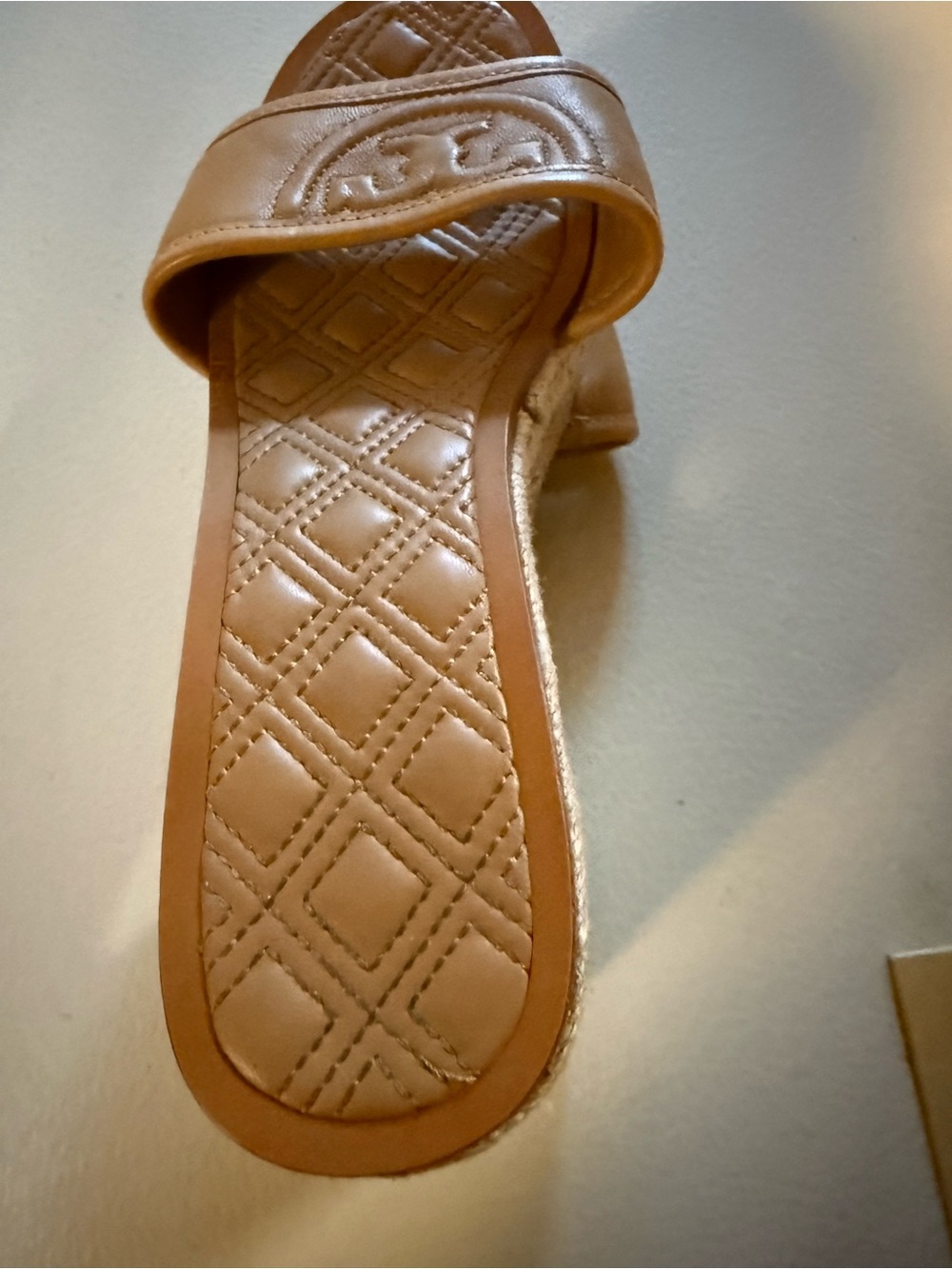 Tory Burch Fleming Espadrille Wedge Slides - Tan, Size 6.5 - Picture 8 of 9